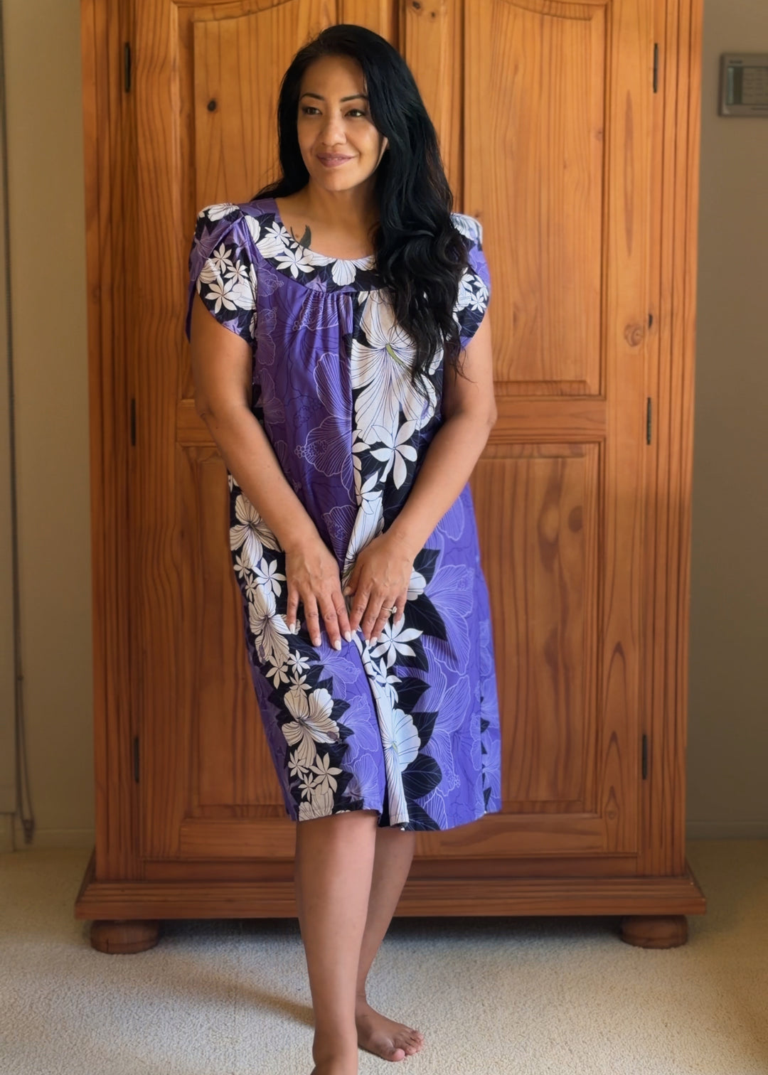Blue Hawaii Purple Hibiscus Shorty Mu&