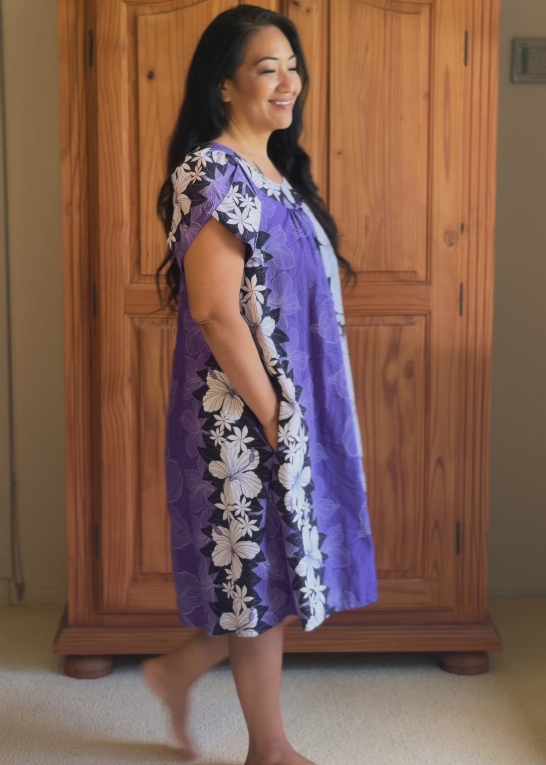 Blue Hawaii Purple Hibiscus Shorty Mu&